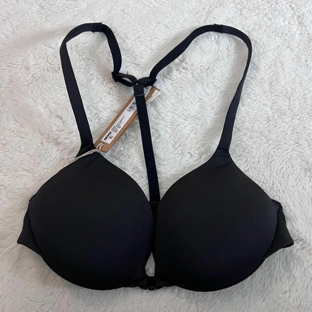 SKIMS Ultimate Push Up Front Closure‎ Bra Onyx Black BA-PLG-4376 Womens 30B NWT - Picture 3 of 11